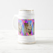 Funny German Shepherd Dog & Ostersonnige Ohren Bierglas (Vorderseite Links)