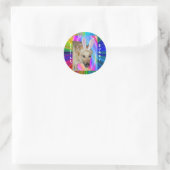 Funny German Shepherd Dog & Ostersonnige Ohren Runder Aufkleber (Tasche)