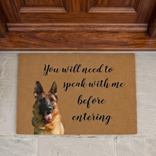 Funny German Shepherd Doormat Fußmatte