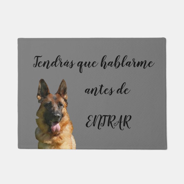 Funny German Shepherd Doormat, Spanisch Fußmatte (Vorderseite)