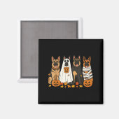 Funny German Shepherd Hunde Dressed as Ghost Soky Magnet (Vorderseite/Rückseite)