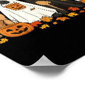 Funny German Shepherd Hunde Dressed as Ghost Soky Poster (Ecke)