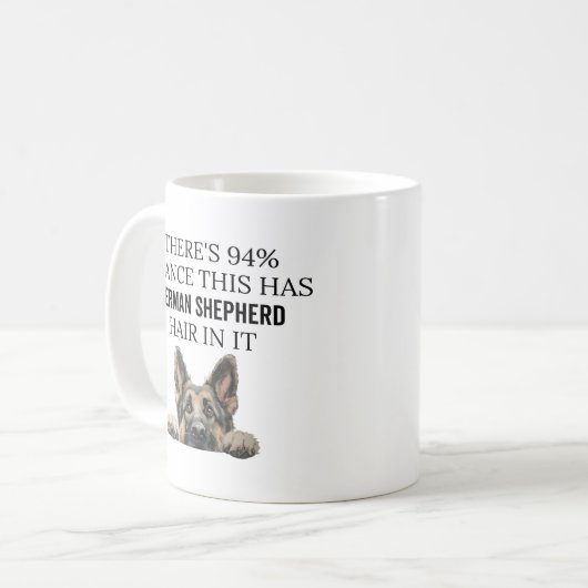 Funny German Shepherd, Peeking Dog Owner Geschenk Kaffeetasse (Vorderseite Links)