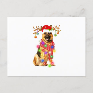 Funny German Shepherd Weihnachtsmannmütze Xmas Lig Ankündigungspostkarte