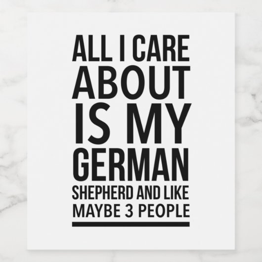 Funny German shepherd Weinetikett (Einzelnes Label)