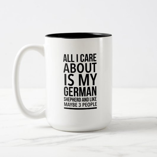 Funny German shepherd Zweifarbige Tasse (Links)