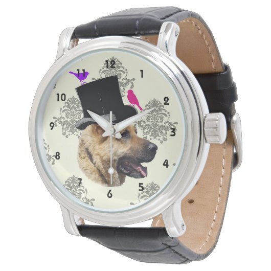 Funny German shepherdog Armbanduhr (Schrägansicht)