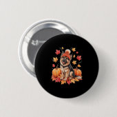 Funny German Shepherfall vom Herbst lässt Dog Lov Button (Vorne & Hinten)