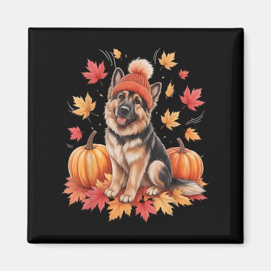 Funny German Shepherfall vom Herbst lässt Dog Lov Magnet (Vorne)