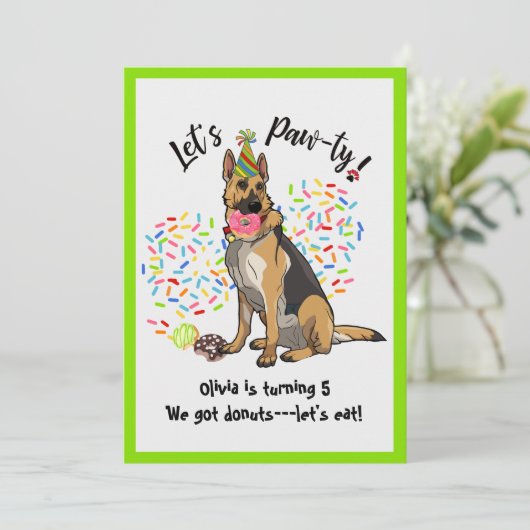 Funny German Sherd Birthday Party Einladung (Stehend Vorderseite)