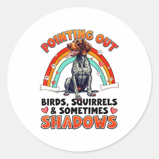 Funny German Shorthaired Inter Design For Dog Love Runder Aufkleber (Vorderseite)