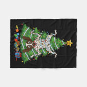 Funny German Shorthaired Inter Dog Christmas Tree  Fleecedecke (Vorderseite (Horizontal))