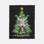 Funny German Shorthaired Inter Dog Christmas Tree Fleecedecke (Vorderseite)