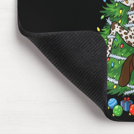 Funny German Shorthaired Inter Dog Christmas Tree Mousepad (Ecke)