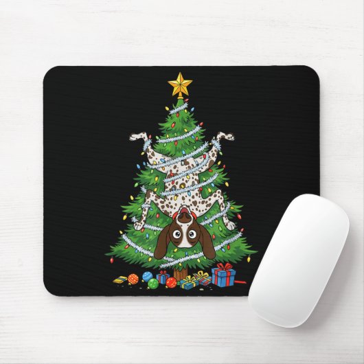 Funny German Shorthaired Inter Dog Christmas Tree Mousepad (Mit Mouse)
