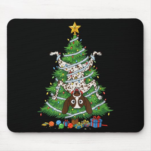 Funny German Shorthaired Inter Dog Christmas Tree Mousepad (Vorne)