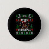 Funny German Shorthaired Inter Dog Ugly Xmas Sweat Button (Vorderseite)