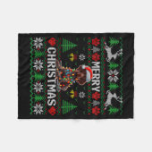 Funny German Shorthaired Inter Dog Ugly Xmas Sweat Fleecedecke (Vorderseite (Horizontal))