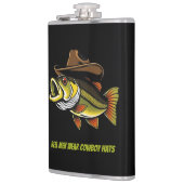 Funny Geschenk Bass Fisch mit Cowboy Hat Flachmann (Links)