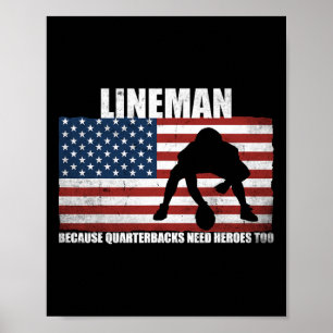 Funny Geschenk für Fußball-Spieler Lineman Footbal Poster