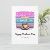 Funny Geschenk für Kaffee Lover Mamas | Muttertag Karte (Stehend Vorderseite)