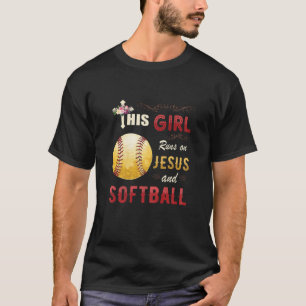 Funny Geschenk Wasserfarbe Mädchen Lauf auf Jesus  T-Shirt