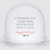 Funny Geschenke für Ehemann oder Ehefrau VDay Red Schneekugeln (Vorderseite)