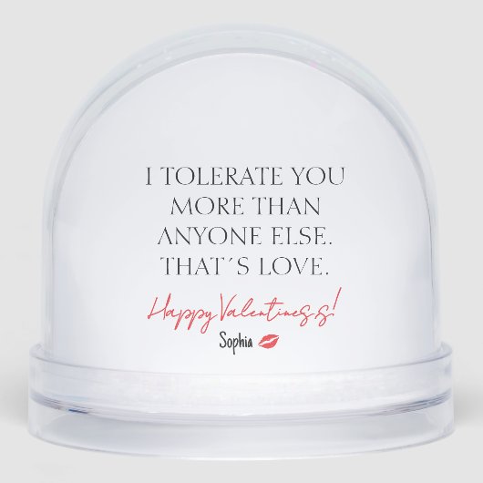 Funny Geschenke für Ehemann oder Ehefrau VDay Red  Schneekugeln (Vorderseite)