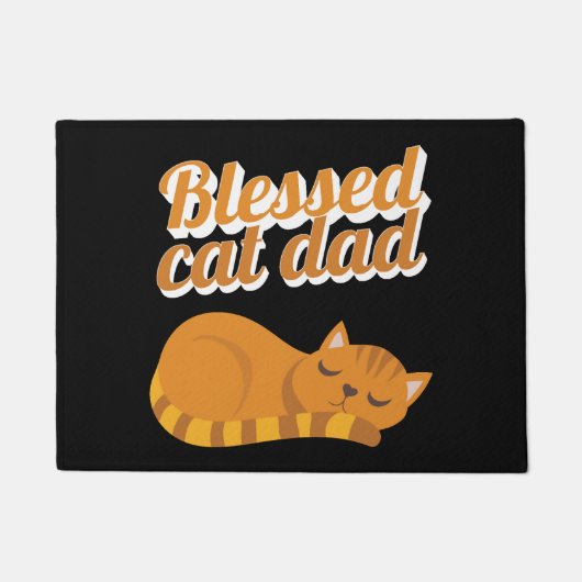 Funny gesegnet Cat Vater Orange Tabby Cat Feline Fußmatte (Vorderseite)