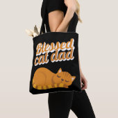 Funny gesegnet Cat Vater Orange Tabby Cat Feline Tasche (Von Nahem)