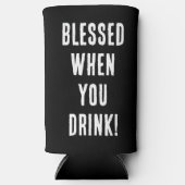 Funny gesegnet, wenn du schwarz und weiß Hochzeit  Selters Dosenkühler (Vorderseite)