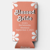 Funny "Gesegnete Braut" Retro 70er Bachelorette Selters Dosenkühler (Rückseite)