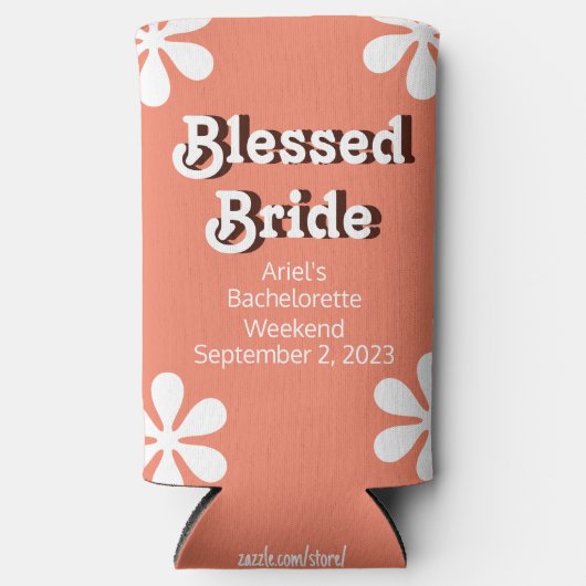 Funny "Gesegnete Braut" Retro 70er Bachelorette Selters Dosenkühler (Vorderseite)