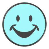 Funny Gesicht schwarz+ dein Backg. Ideen Eishockey Puck (Vorderseite)