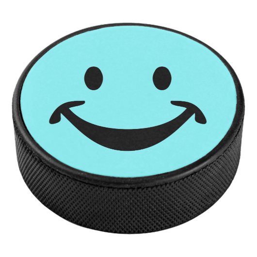 Funny Gesicht schwarz+ dein Backg. Ideen Eishockey Puck (3/4)