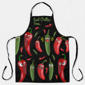 Funny Gesichter Chili Chile Paprikaschoten Mexiko Schürze (Vorderseite)