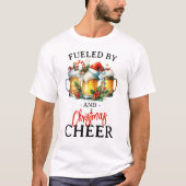 Funny gespeist von Bier Weihnachtsfeiertag T-Shirt (Vorderseite)