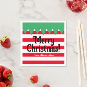 Funny gestreift elf Anzug Brauch Weihnachten Party Serviette