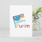 Funny gesund Purim 2021 Gruß Feiertagskarte (Stehend Vorderseite)