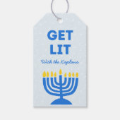 Funny "Get Lit" Chic Personalisiert Menorah Hanukk Geschenkanhänger (Vorderseite)