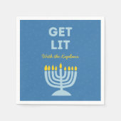 Funny "Get Lit" Chic Personalisiert Menorah Hanukk Serviette (Vorderseite)