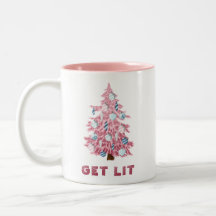 Funny Get Lit Pink Weihnachtsbaum