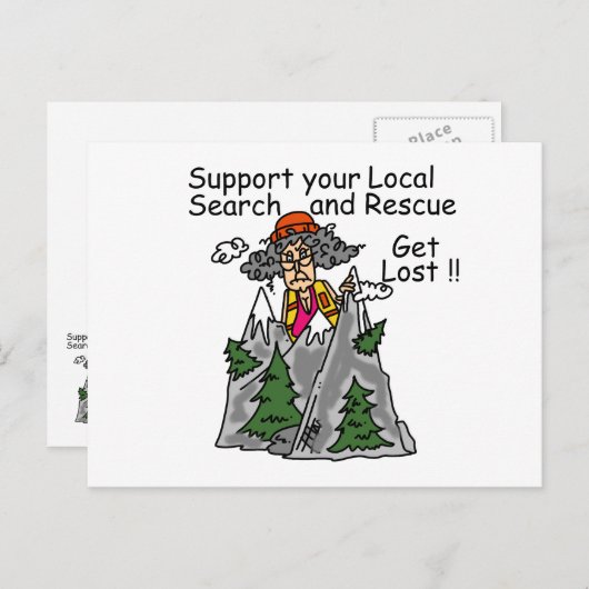 Funny Get Lost Postkarte (Vorne/Hinten)