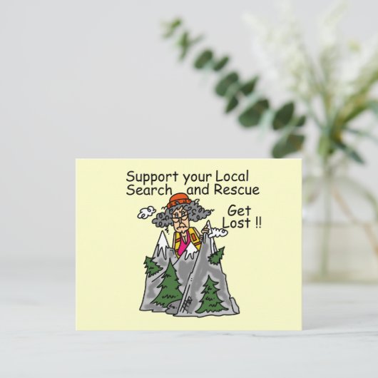 Funny Get Lost Postkarte (Stehend Vorderseite)