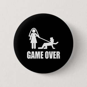 Funny Get Married Game Over Wedding Gag Team G Button