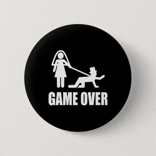 Funny Get Married Game Over Wedding Gag Team G Button (Vorderseite)