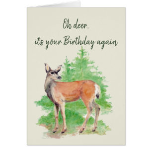 Funny Get Old Birthday Deer Animal Art