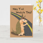 Funny Get Well Armadillo Card Karte (Gelbe Blume)