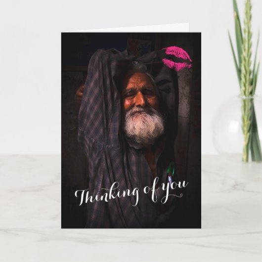 Funny Get well bald Card ft. Indischer Typ Karte (Vorderseite)