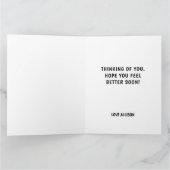 Funny Get Well bald Hund in Gesichtsmaske Personal Karte (Innenseite)